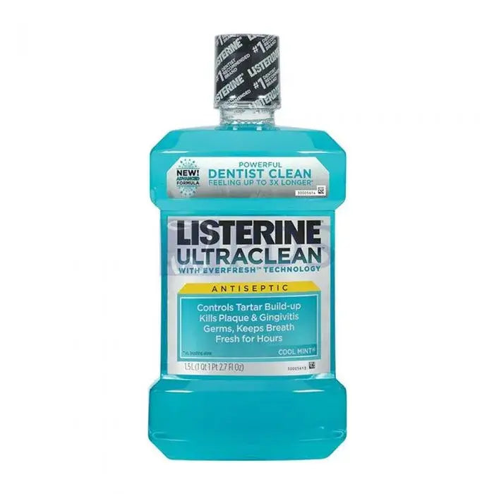 Listerine® Ultraclean Mouthwash, Cool Mint, 1.5L Bottle, 6/cs | SurgiMac Dental Supply