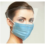 Uniguard Fluidbloq Earloop Mask w/Shield, 4-Ply BLUE 25/Pk