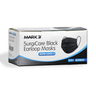 MARK3 SurgiCare Earloop Face Masks, ASTM Level 3, Black, 50/Box