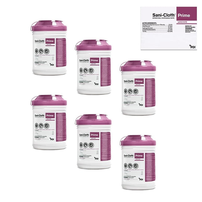 Sani-Cloth Prime Germicidal Disposable Large Wipes, 160 Wipes/Can, 6 Can/Case