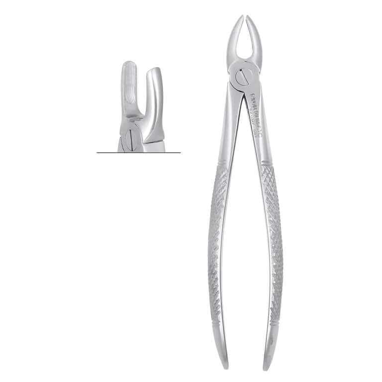 SurgiMac #1 Extraction Forceps for Upper Incisors and Roots, Single-Ended, Stainless Steel, Air Series, 1/pk | SurgiMac Dental Supply