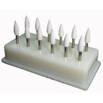 House Brand Fl2 Fg White Mounted Stone, 12/Pk. Flame Finishing Stones. Aluminum | SurgiMac Dental Supply