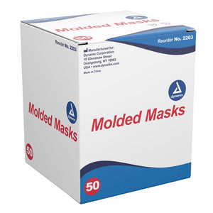 Molded Face Mask, Blue, 50/BX - Dynarex 2203