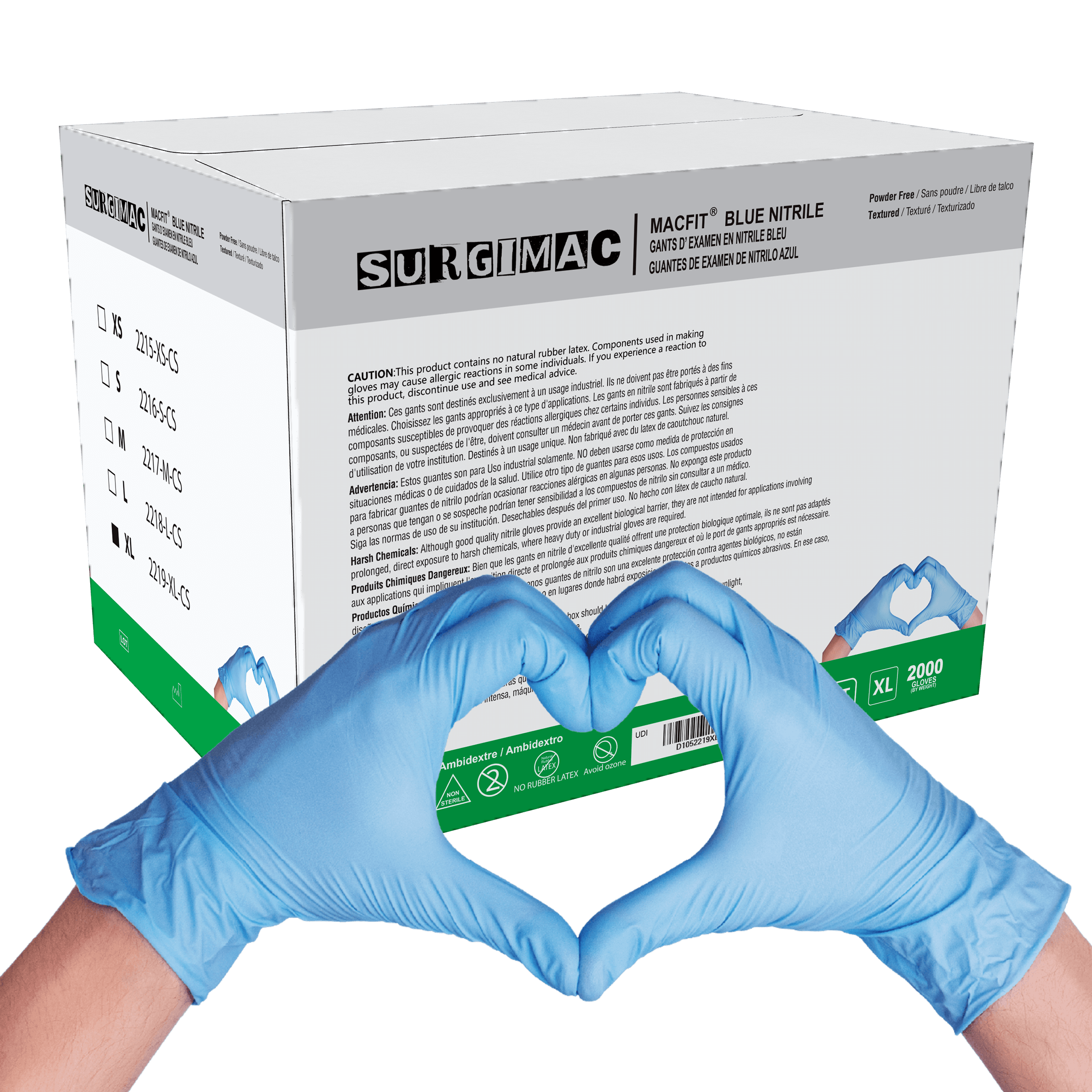 Gloveworks Blue Nitrile Powder Free Exam Gloves, Large, Mil, 50/Box