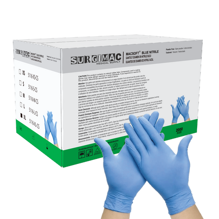 Nitrile Exam Gloves MacSoft by SurgiMac | Blue | Chemo Tested | 200 Count | 5116-XL-CS | SurgiMac | SurgiMac