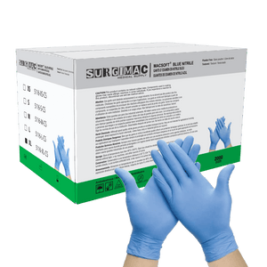 Nitrile Exam Gloves MacSoft by SurgiMac | Blue | Chemo Tested | 200 Count 5116-XL-CS