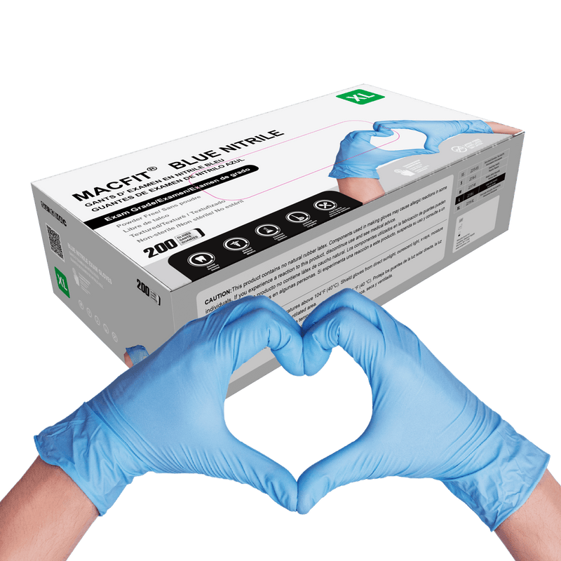 Nitrile Exam Gloves MacFit by SurgiMac | Blue | 200 Count 2219-XL