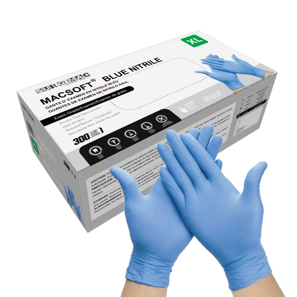 Nitrile Exam Gloves MacSoft by SurgiMac | Blue | Chemo Tested | 300 Count | 6116-XL | SurgiMac | SurgiMac