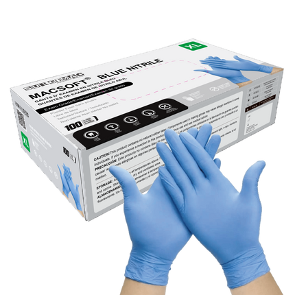 Nitrile Exam Gloves MacSoft by SurgiMac | Blue | Chemo Tested | 100 Count | 4116-XL | SurgiMac | SurgiMac