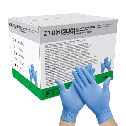 Nitrile Exam Gloves MacSoft by SurgiMac | Blue | Chemo Tested | 100 Count | 4116-XL-CS | SurgiMac | SurgiMac