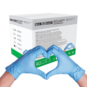 Nitrile Exam Gloves MacFit by SurgiMac | Blue | 100 Count 2119-XL-CS