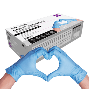 Nitrile Exam Gloves MacFit by SurgiMac | Blue | 200 Count 2215-XS