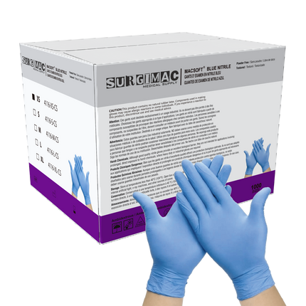 Nitrile Exam Gloves MacSoft by SurgiMac | Blue | Chemo Tested | 100 Count | 4116-XS-CS | SurgiMac | SurgiMac