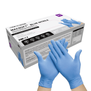 Nitrile Exam Gloves MacSoft by SurgiMac | Blue | Chemo Tested | 200 Count 5116-XS