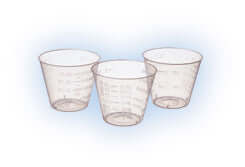 House Brand 1 Oz. Medicine/Mixing Cups - Clear Plastic, Box Of 100 | SurgiMac Dental Supply