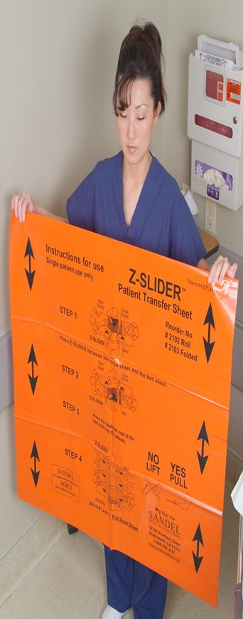 Ansell Sandel Z-Slider Patient Transfer Sheet, Clear, for the 2104 Dispenser Box, 11.5" x 2 1/8" x 11"