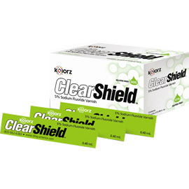 Kolorz ClearShield Varnish - Mint 35/Pk. 5% Sodium Fluoride Varnish goes on