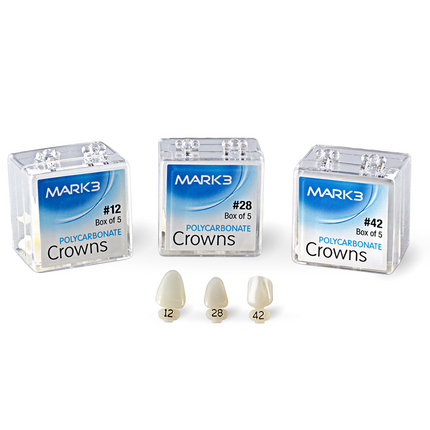 Polycarbonate Crowns 5/pk | P10 | | bands & shells, Crowns, Dental Supplies, Polycarbonated crowns | MARK3 | SurgiMac