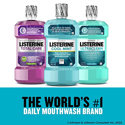 LISTERINE | Listerine Cool Mint Antiseptic Mouthwash, Bad Breath & Plaque Oral Care, 500 mL | 20506-1.1