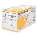 Nonabsorbable Suture with Needle Reli Polyester MC 3/8 Circle Precision Reverse Cutting Needle Size 3 - 0 Braided PT1001-M