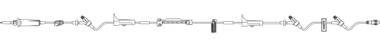 IV Pump Set Infusomat Space Pump 3 Ports 15 Drops / mL Drip Rate Without Filter 120 Inch Tubing Solution 362431
