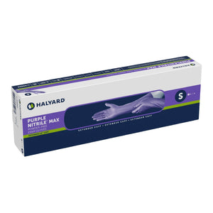 Exam Glove Purple Nitrile Max NonSterile Nitrile Extended Cuff Length Fully Textured Purple Not Rated 44992-50