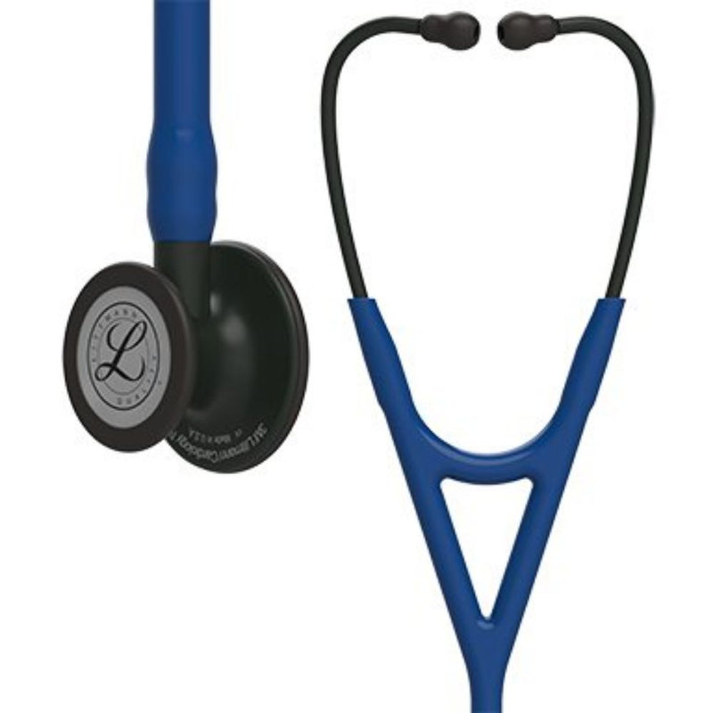 Stethoscope, Black Finish Chestpiece, Navy Blue Tube, 27