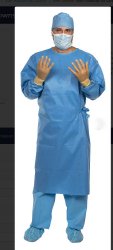 Non-Reinforced Surgical Gown with Towel Spectrum Blue Sterile AAMI Level 3 Disposable 46866