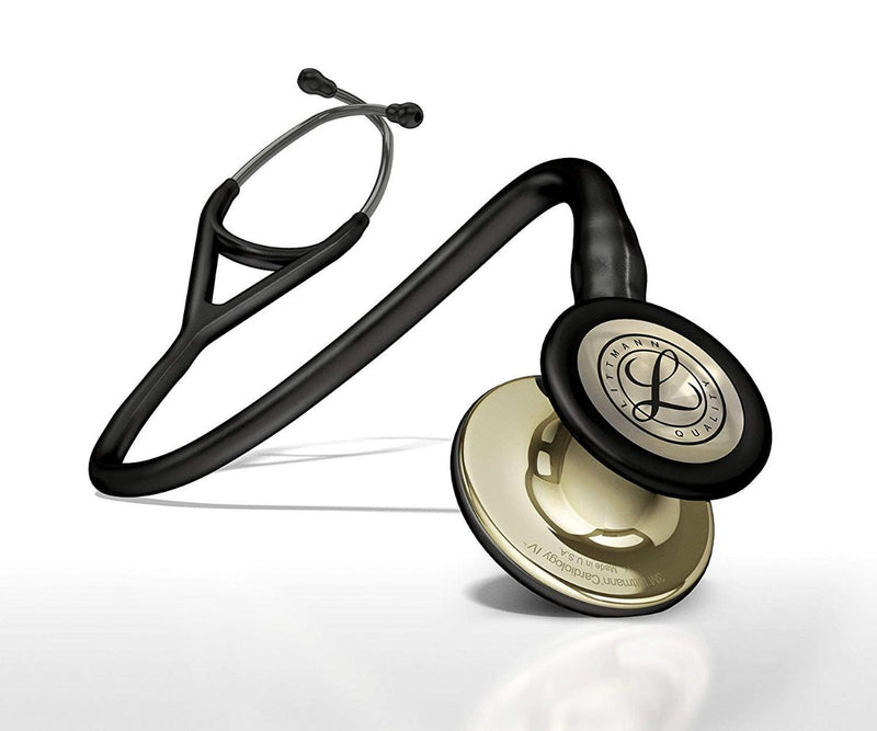 Stethoscope, Champagne Finish Chestpiece, Black Tube, 27