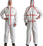 Coverall, 4XL, White, Disposable 4565-BLK-4XL-25