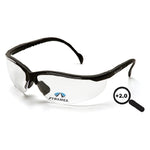 Safety Glasses with Readers Venture II™ Adjustable Temple Clear Tint Polycarbonate Lens Black Frame Over Ear One Size Fits Most SB1810R20