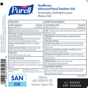 Purell Advanced Gel Hand Sanitizer 1,200 mL 7763-02