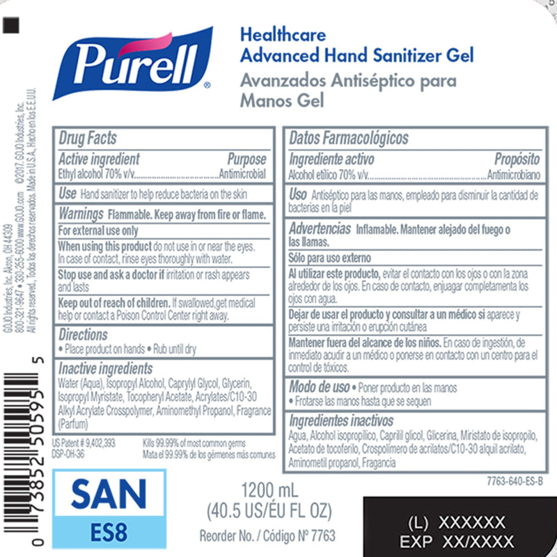 Purell Advanced Gel Hand Sanitizer 1,200 mL 7763-02