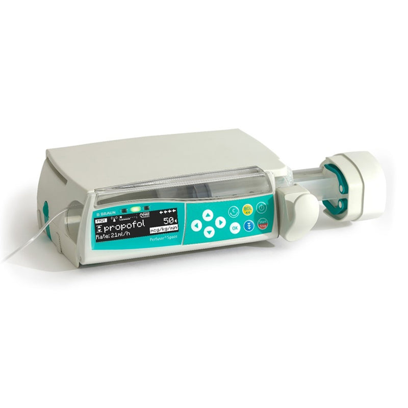 Syringe Infusion Pump Perfusor Space Ni-MH, Lithium Ion Battery NonWireless 3 to 60 mL Syringe 0.01 to 99.99 mL/h in stages from 0.01 mL/h100.0 – 999.9 mL/h in stages from 0.1 mL/h 639-002