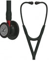 Stethoscope, Black Finish Chestpiece, Black Tube, Red Stem and Black Headset, 27