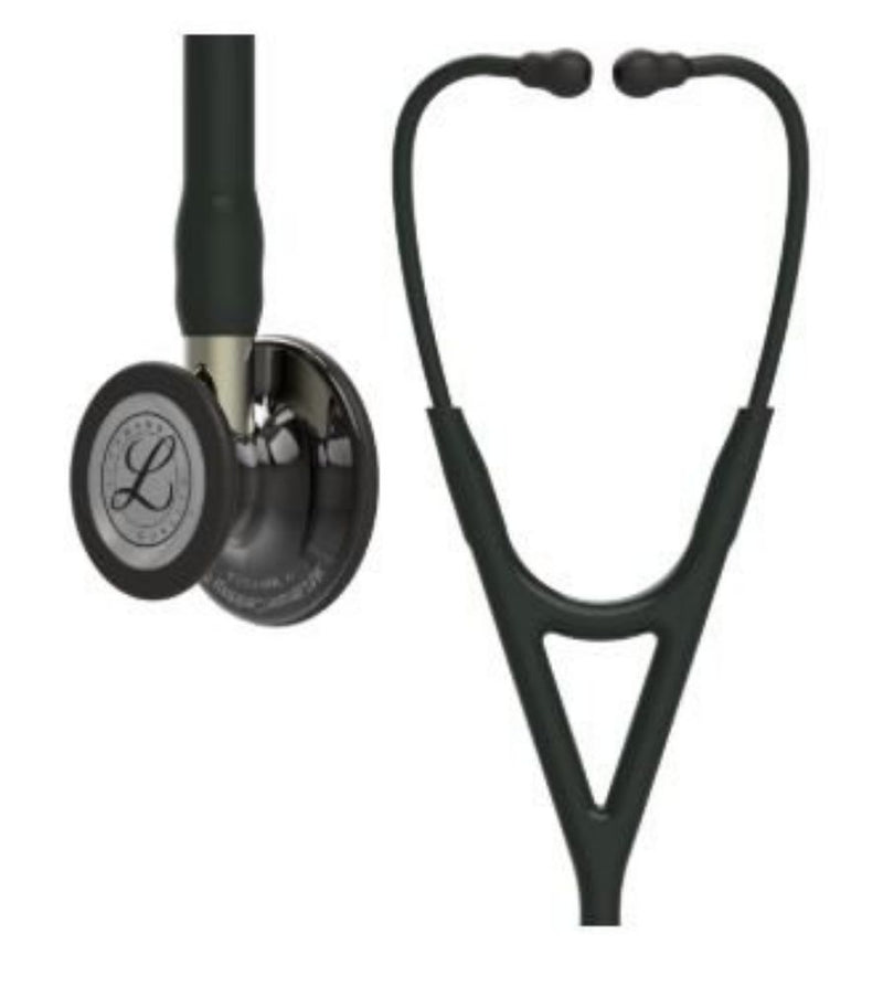 Stethoscope, Black Finish Chestpiece, Black Tube, Violet Stem and Black Headset, 27