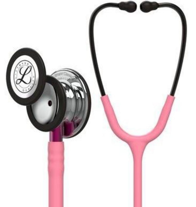 3M | Stethoscope, Mirror Chestpiece, Pearl Pink Tubing, Pink Stem and Smoke Headset, 27" | 5962