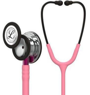 Stethoscope, Mirror Chestpiece, Pearl Pink Tubing, Pink Stem and Smoke Headset, 27" 5962