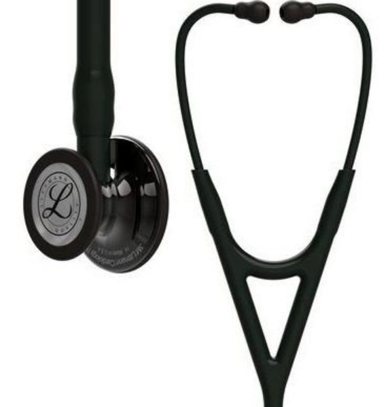 Stethoscope, High Polish Smoke-Finish Chestpiece, Black Tube, Black Stem and Black Headset, 27