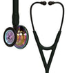 Stethoscope, High Polish Rainbow-Finish Chestpiece, Black Tube, Smoke Stem and Smoke Headset, 27