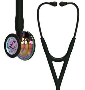 Stethoscope, High Polish Rainbow-Finish Chestpiece, Black Tube, Smoke Stem and Smoke Headset, 27" 6240