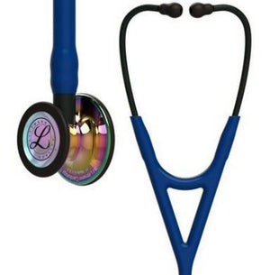 Stethoscope, High Polish Rainbow-Finish Chestpiece, Navy Tube, Black Stem and Black Headset, 27" 6242