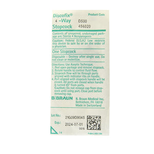 Stopcock Braun 4 Way Sterile 456020-50