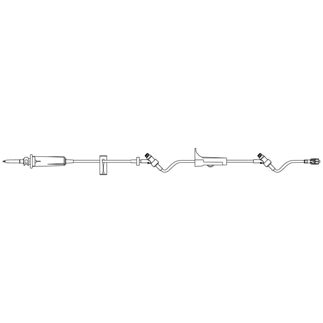 B. Braun Medical | Primary IV Administration Set SafeDay Gravity 2 Ports 60 Drops / mL Drip Rate Without Filter 105 Inch Tubing Solution | 352635