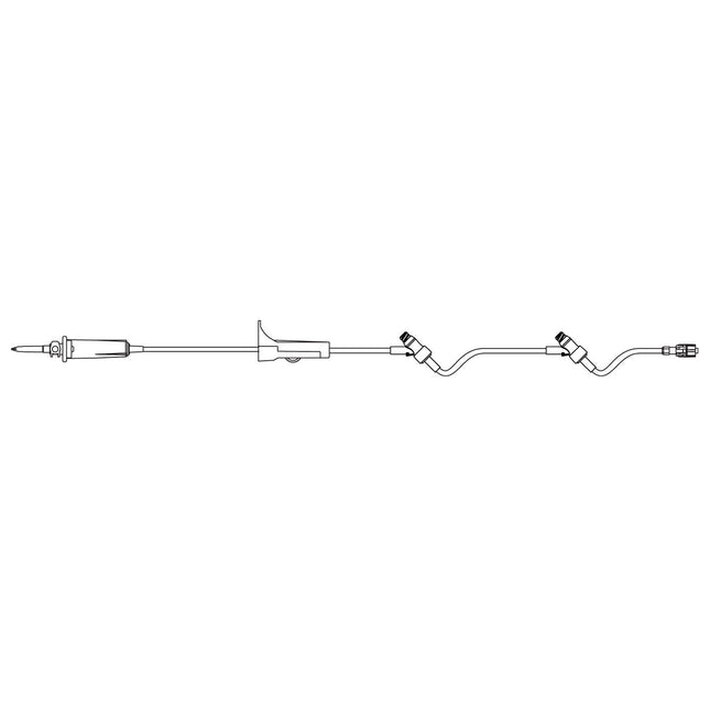 B. Braun Medical | Primary IV Administration Set SafeDay Gravity 2 Ports 15 Drops / mL Drip Rate Without Filter 126 Inch Tubing Solution | 352645