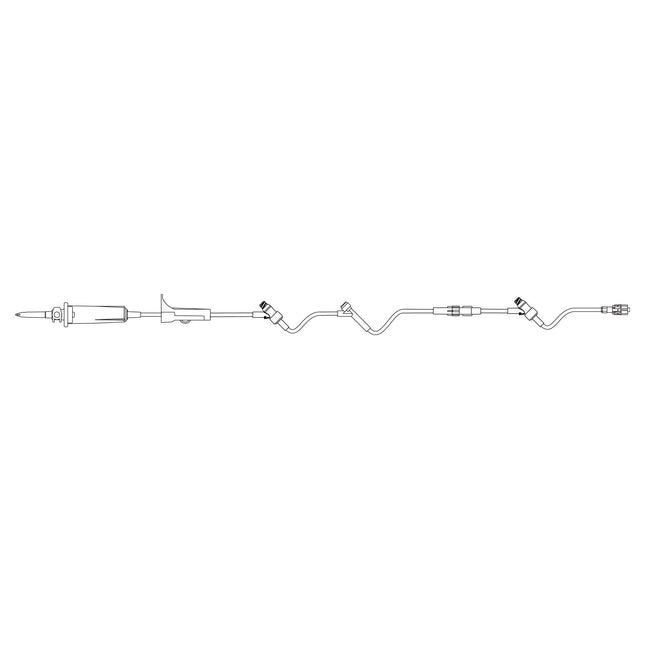 B. Braun Medical | Primary IV Administration Set with Extension Set SafeDay Gravity 3 Ports 10 Drops / mL Drip Rate Without Filter 92 Inch Tubing Solution | 352632