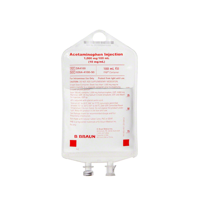 Acetaminophen 1000 mg / 100 mL IV Solution Flexible Bag 100 mL DA4100