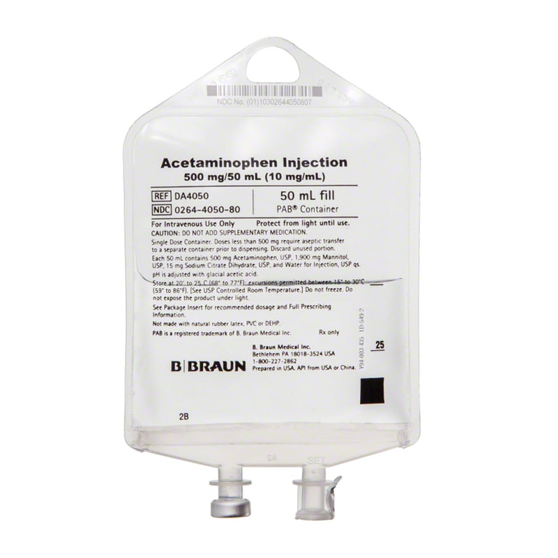 Acetaminophen 500 mg / 50 mL IV Solution Flexible Bag 50 mL DA4050