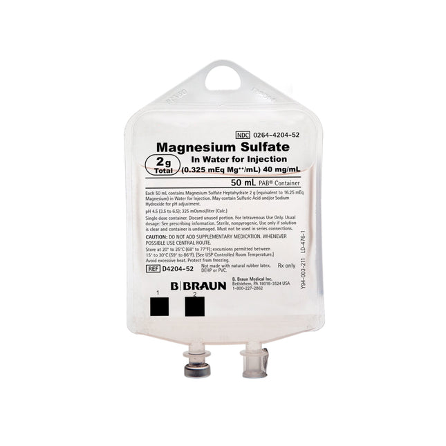 B. Braun Medical | Caloric Agent Magnesium Sulfate Heptahydrate / Water 40 mg / mL Injection Flexible Bag 50 mL | D4204-52