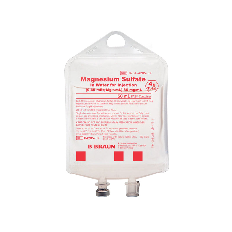 Caloric Agent Magnesium Sulfate Heptahydrate / Water 80 mg / mL Injection Flexible Bag 50 mL D4205-52